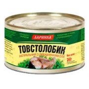 Товстолобик натуральний з додаванням олії 240 гр.24шт/ящ  в ж/б №5 "ТМ Даринка "